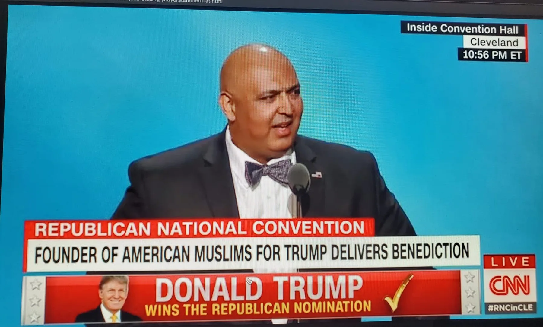 CNN coverage of the 2016 RNC prayer — Dr. Sajid Tarar documentary archive